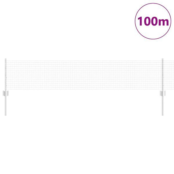 vidaXL Ogrodzenie z słupkiem Srebrny 0,4 x 100 m Stal