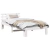 vidaXL Ramka ł&oacute;żka Z zagł&oacute;wkiem Biały 75 x 190 cm Lite drewno sosnowe
