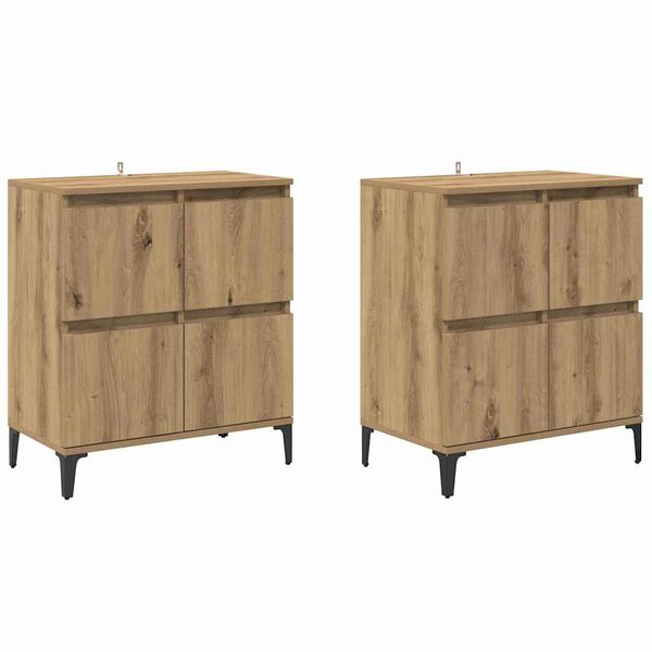 vidaXL Komody 2 pcs Dąb rzemieślniczy 60 x 35 x 70 cm
