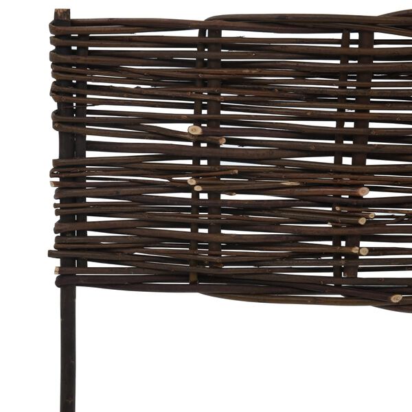 vidaXL Płotek ogrodowy z wierzby, 5 szt., 120 x 35 cm