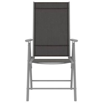 vidaXL Składane krzesła ogrodowe, 2 szt., tkanina textilene, czarne