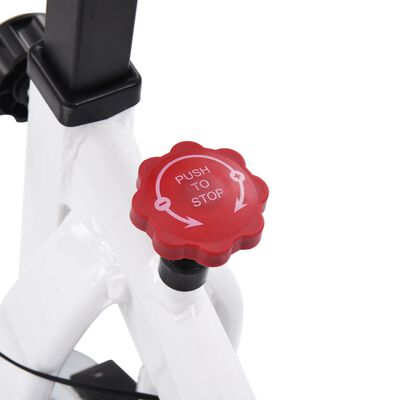 vidaXL Rower treningowy do ćwiczeń, z pomiarem pulsu, biało-czerwony