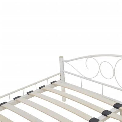 vidaXL Rama łóżka, biała, metalowa, 160x200 cm