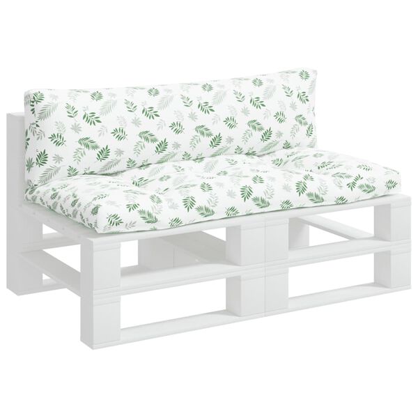 vidaXL Poduszki na palety, 2 szt., wz&oacute;r w liście, tkanina Oxford