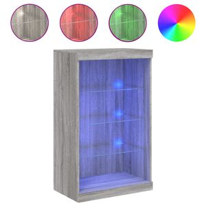vidaXL Szafka z oświetleniem LED, szary dąb sonoma, 60,5x37x100 cm