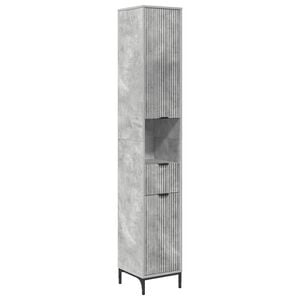 vidaXL Szafka Łazienkowa z szufladą Betonowy szary 31,5 x 33 x 190 cm