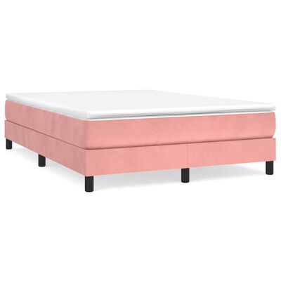 vidaXL Rama łóżka, różowa, 140x190 cm, aksamitna