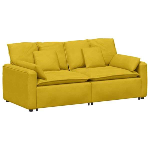 vidaXL Sofa modułowa z poduszkami, ż&oacute;łta