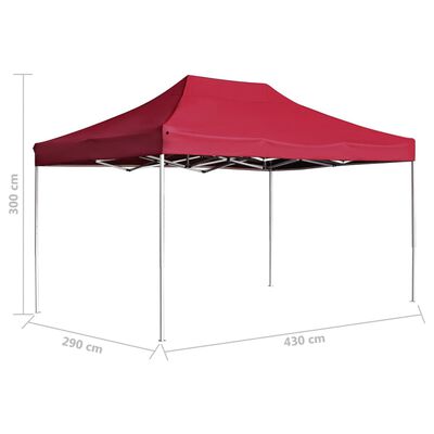vidaXL Profesjonalny, składany namiot imprezowy, 4,5 x 3 m, czerwony