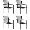 vidaXL Krzesła ogrodowe, 4 szt., rattan PVC, czarne