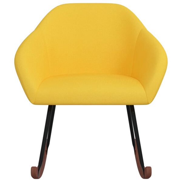 vidaXL Fotel bujany, ż&oacute;łty, tapicerowany tkaniną