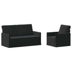 vidaXL Zestaw Sof 2 pcs Czarny Welur