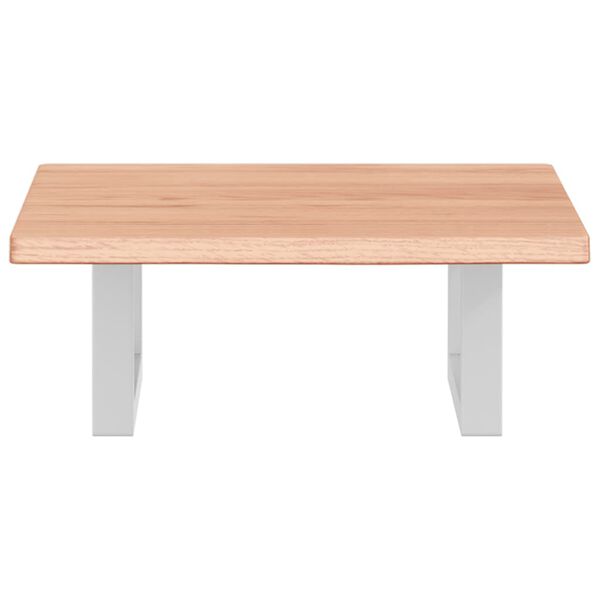 vidaXL P&oacute;łka ścienna pod umywalkę, stal i lite drewno dębowe