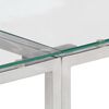 vidaXL Stolik konsolowy, srebrny, stal nierdzewna i szkło hartowane