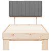 vidaXL Ramka ł&oacute;żka z tapicerowanym wezgłowiem Jasnoszary 90 x 190 cm