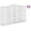 vidaXL Kosze gabionowe, 4 szt, 300x50x180/200 cm, galwanizowane żelazo