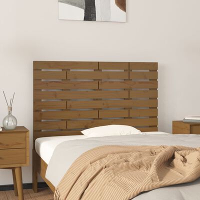 vidaXL Wezgłowie łóżka, miodowy brąz, 81x3x63 cm, lite drewno sosnowe