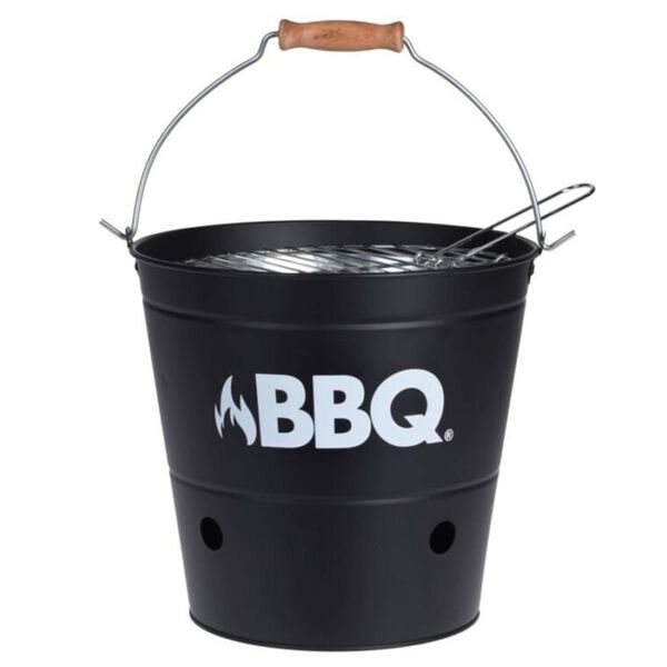 ProGarden Grill typu wiaderko BBQ, 26 cm, czarny matowy