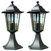 vidaXL Lampy ogrodowe, 2 szt., ciemnozielone/czarne, aluminium