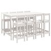 vidaXL 9-cz. zestaw mebli barowych do ogrodu, biały, drewno sosnowe