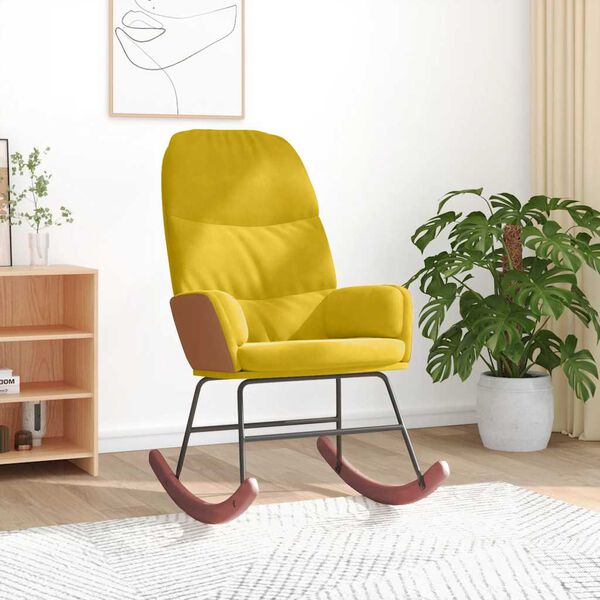 vidaXL Fotel bujany, ż&oacute;łty, tapicerowany aksamitem