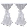 vidaXL Biały obrus ze wstążką, 80 cm, 2 sztuki