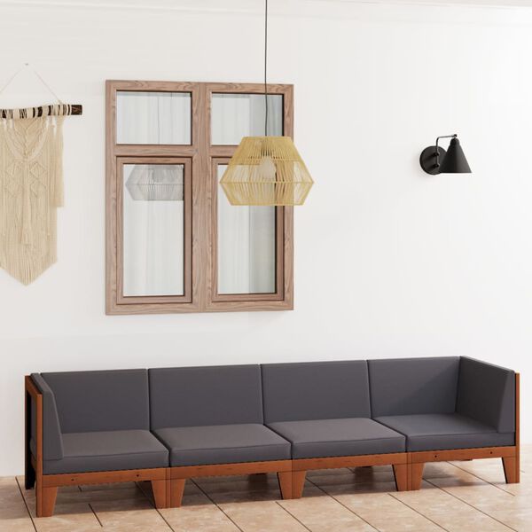 vidaXL 4-cz. zestaw wypoczynkowy do ogrodu, z poduszkami, akacjowy