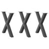 vidaXL Nogi do stołu jadalnego w kształcie litery X 3 szt. Antracyt 70x(72-73) cm Stal