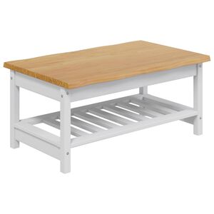 VidaXL Stolik kawowy EKAI Biały 100 x 60 x 45,5 cm Lite drewno sosnowe