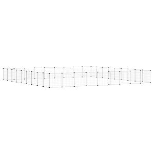 vidaXL Klatka dla zwierząt z bramką, 36 paneli, czarna, 315x315x35 cm, stal