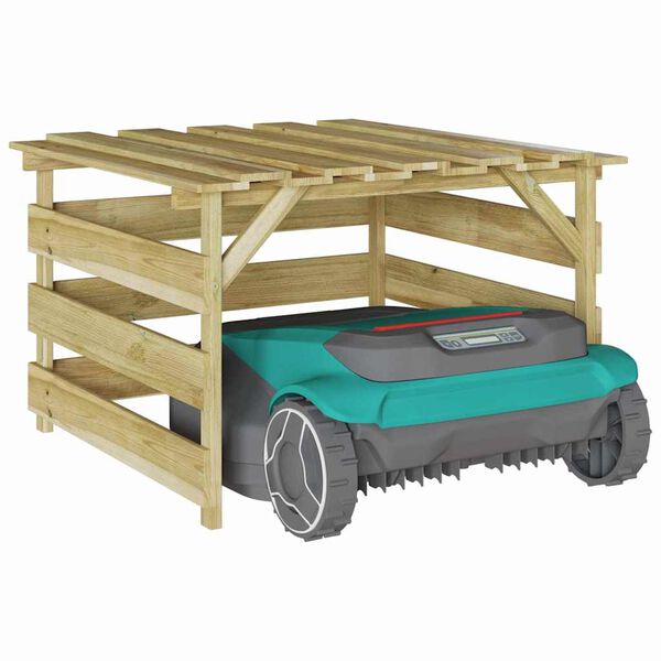 vidaXL Garaż dla kosiarki automatycznej Brązowy 84 x 80 x 56 cm