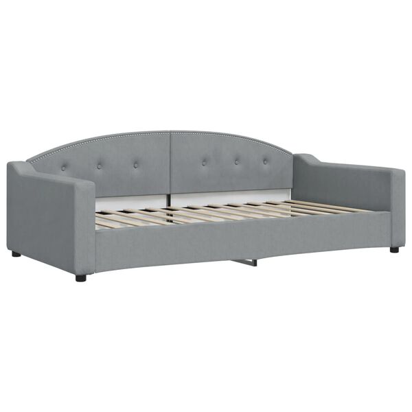 vidaXL Sofa rozsuwana z materacami, jasnoszara, 100x200 cm, tkanina