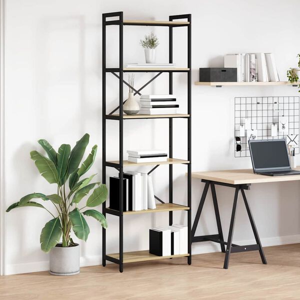 vidaXL P&oacute;łka na książki Dąb Sonoma 40 x 30 x 85 cm