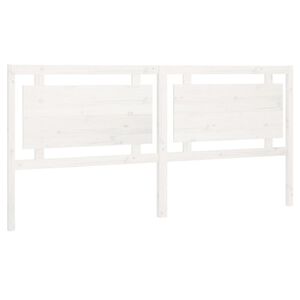 vidaXL Wezgłowie ł&oacute;żka, białe, 205,5x4x100 cm, lite drewno sosnowe