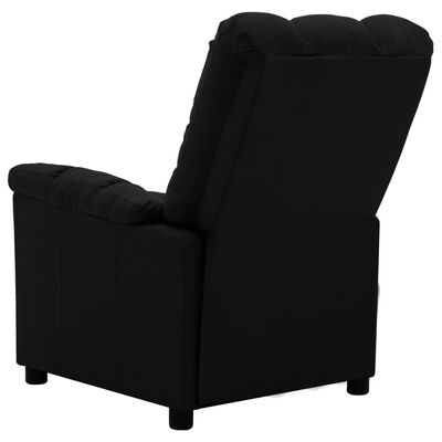 vidaXL Rozkładany fotel masujący, czarny, tapicerowany tkaniną