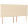 vidaXL Rama ł&oacute;żka bez materaca, kremowa, 160x200 cm, obita tkaniną