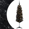 vidaXL Sztuczna wąska choinka z bombkami 120 cm 150 LED Ciepła biel