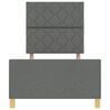 vidaXL Ramka ł&oacute;żka Z zagł&oacute;wkiem ciemno szary 90 x 200 cm tkanina