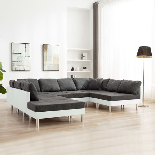 vidaXL Sofa modułowa, sztuczna sk&oacute;ra, biała