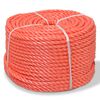 vidaXL Skręcana linka z polipropylenu, 12 mm, 250 m, pomarańczowa