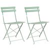 vidaXL Składane krzesło ogrodowe 2 pcs Jasna miętowa 42 x 46 x 82 cm