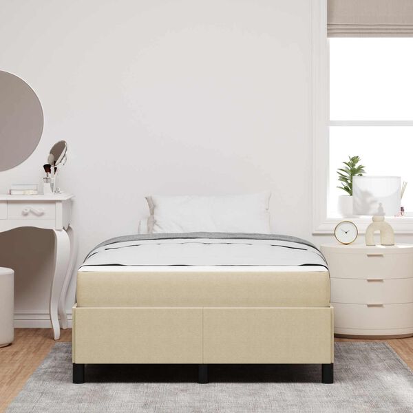 vidaXL Ramka ł&oacute;żka z materacem Jasnozielony szary 120 x 200 cm tkanina