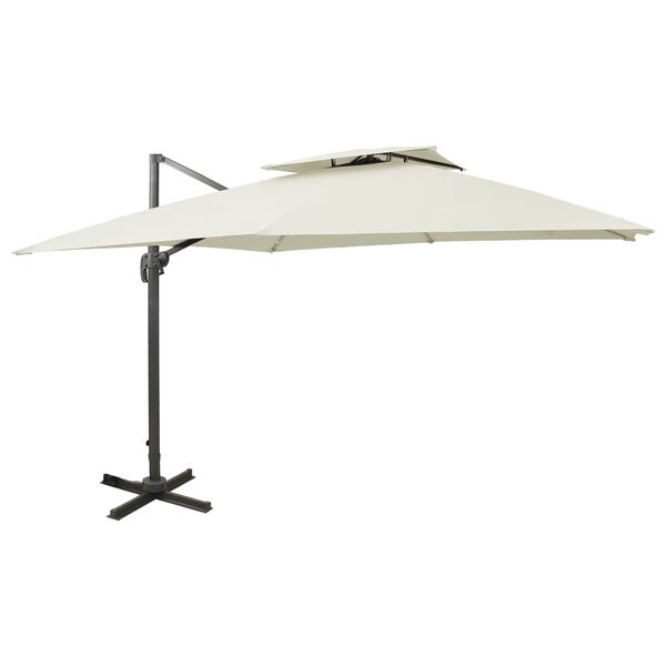 vidaXL Parasol ogrodowy Cantilever z podw&oacute;jnym blatem 300x300 cm, piaskowy