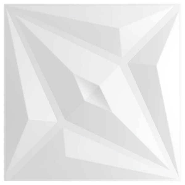 vidaXL Panele ścienne, 48 szt., białe, 50x50 cm, XPS, 12 m&sup2;, gwiazda