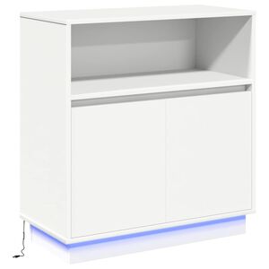 vidaXL Komoda LED Biały 71 x 34,5 x 75 cm Materiał drewnopochodny