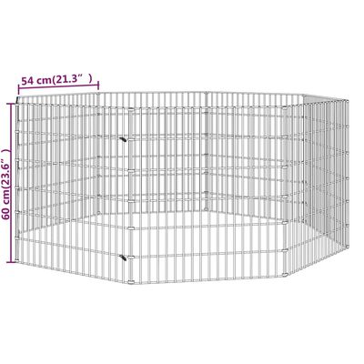 vidaXL 8-panelowa klatka dla królika, 54x60 cm, galwanizowane żelazo