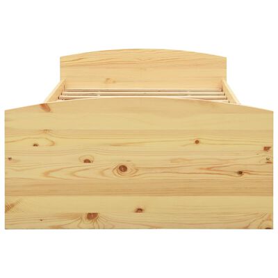 vidaXL Rama łóżka z 2 szufladami, lite drewno sosnowe, 90 x 200 cm