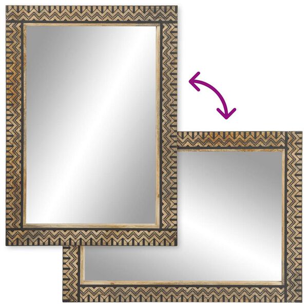 vidaXL Lustro łazienkowe, 50x70 cm, lite drewno mango i szkło