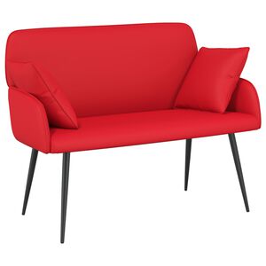 vidaXL Sofa dwuosobowa na metalowych n&oacute;żkach 2-osobowy czerwony