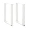 vidaXL Nogi do stołu jadalnego litery U 2 szt. Białe 60x(72-73) cm